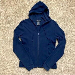 Vintage No Boundaries Jacket Juniors Medium Blue Casual Hoodie Zip Pockets Y2K